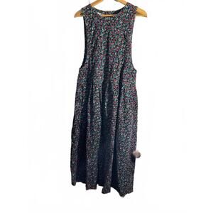 Vintage Carroll Reed Corduroy Floral Jumper with Pockets/ Button Back Size 8